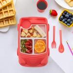 Kid's Car Shaped Plates Cup / Lunch Box Dinnerware Set Food Containers Infant Training Dishes Baby Feeding Sets Kids Tableware With Spoon & Fork (4 Pcs Set / 1000 ML Lunch Box)